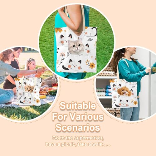 Sac de transport pour chat en toile à motif mignon de fleur - 8