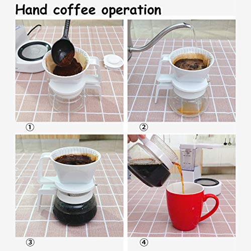 LTLWSH Filter Coffee Machine, Mini 0.35L Coffee Maker Drip Coffee Brewer Glass Thermal Carafe Permanent Filter 500W,White - Image 4