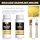 Wadities Blattgold Kleber Set, inkl. 100 ml Kleber und 100 ml Schutzlack auf Wasserbasis, Blattgold 100 Stück, 2 Pinsel, zum Basteln, Malen und professionellen Bastelgebrauch