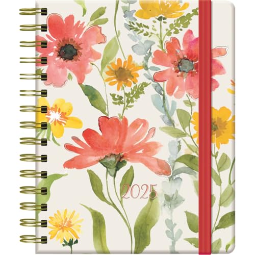 Dohe, 2025 Diary, Week to View, A5 (15 x 21 cm), 12 Months January to December, Double Ring Closure, Stickers