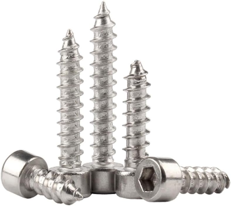 Generic M2 M2.5 M3 Hex Socket Screw Cup Head Self-Tapping Screws Pointed Bolts Stainless Steel 6-25mm Length - (Size: M3 x10mm(20pcs))