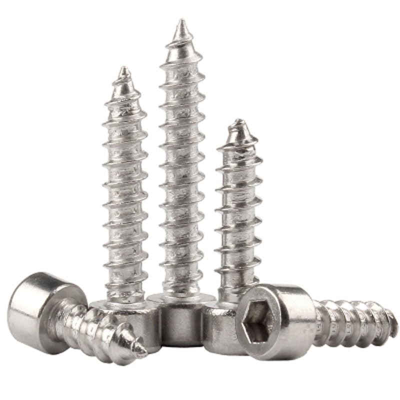 Generic M3.5 M4 Hex Socket Screw Cup Head Self-Tapping Screws Pointed Bolts Stainless Steel 10-35mm Length - (Size: M3.5 x12mm(20pcs))