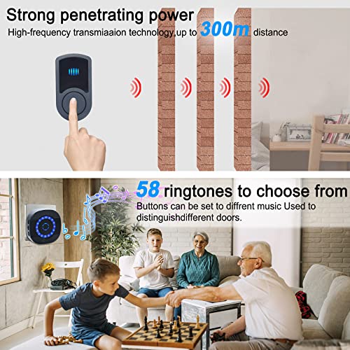 Chunhee Wireless Portable Caregiver Pager Sos Call Button For Elderly/Senior At Home Nurse Alert System With 800+Feet Operating Range 1 Plug In Receiver 2 Emergency Transmitter #TOP2
