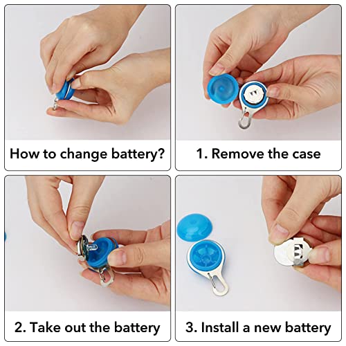 Homeet 6 Stück Hunde Sicherheits Blinklicht Clip-On LED Leuchtanhänger Haustier Leuchthalsband mit 3 Blinkmodis Sicherheitslicht für Hund Sicherheit