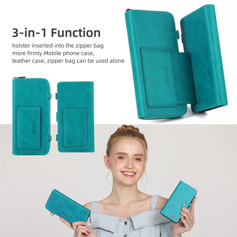 Coque iPhone 15 Pro portefeuille en cuir bleu pour vos déplacements professionnels