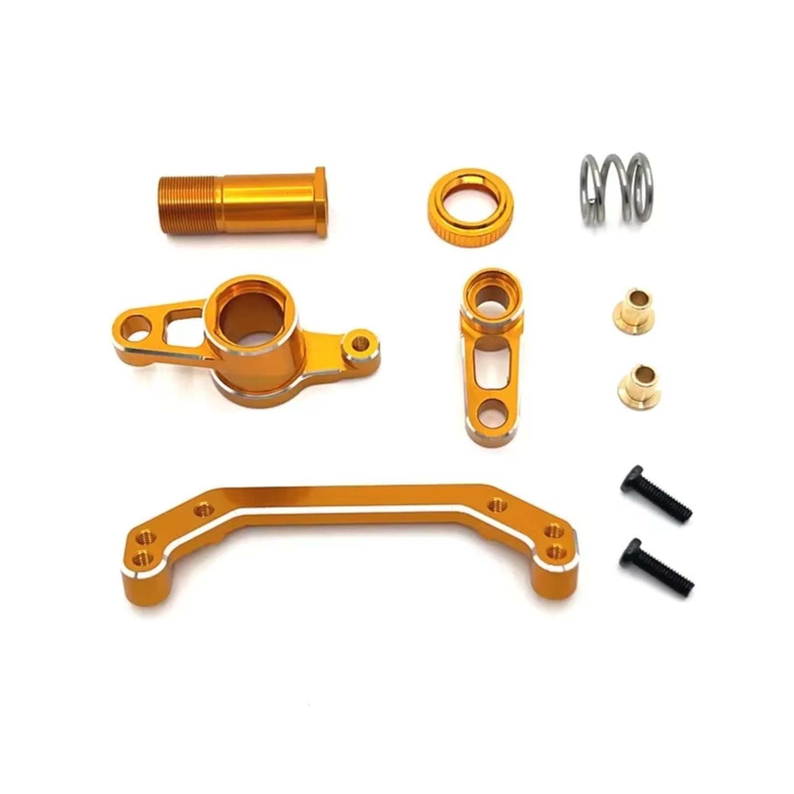 Piezas RC para LC para Racing PTG-2 PTG-2R 1/10 Componente De Dirección De Metal RC Modelo Crawler Coche Camión para Buggy Piezas De Actualización Accesorios De Reemplazo(Yellow)