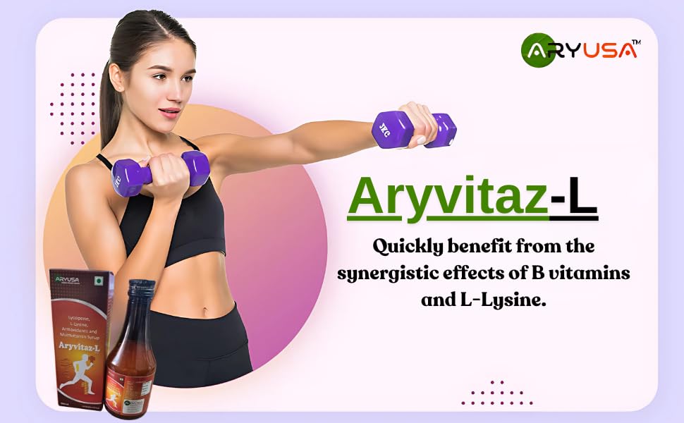 Aryusa ARYVITAZ-L Syrup 200ml Multivitamin & Lycopene with L-Lysine 4