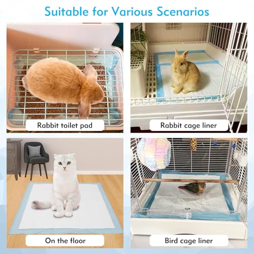 Image of Fhiny 40 PCS Rabbit Pee Pads 24 inch x 24 inch Thicken Bunny Pee Pads Disposable Super Absorbent and Leak-Proof Potty Pad for Puppy Cats Guinea Pigs Chinchillas and Other Small Animals