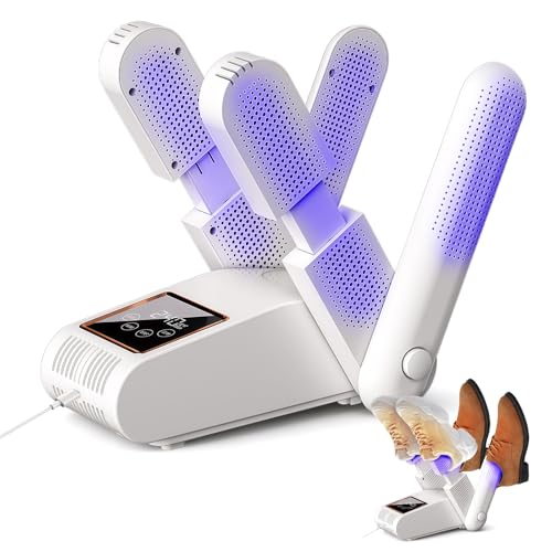 RoserRose Seche Chaussure Electrique – Circulation d'Air Chaud 360° avec Température Constante 48℃, UV Antibactérien & Minuteur Intelligent, Sèche...
