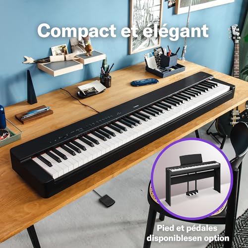 Yamaha P-225 Piano numérique léger et portable avec clavier Graded-Hammer-Compact à 88 touches et 24 voix instrumentales, en noir - Les Beatles, Paul McCartney, John Lennon, RIngo Starr, George Harrison Yamaha P-225 Piano numérique léger et portable avec clavier Graded-Hammer-Compact à 88 touches et 24 voix instrumentales, en noir – Image 4
