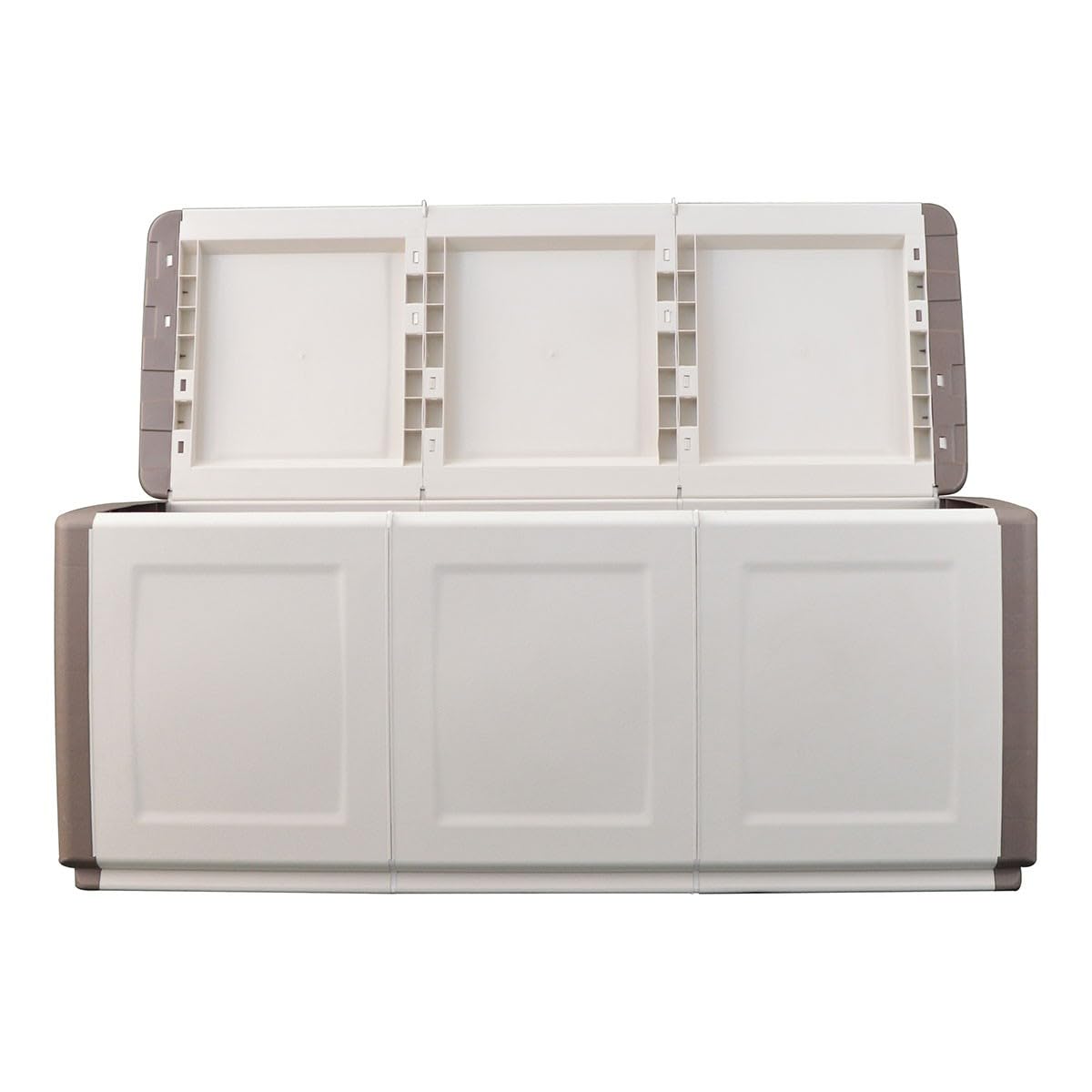 INTEC Coffre de Rangement 330L 138 x 53 x H57cm Beige/Taupe Poignées de Transport polypropylène