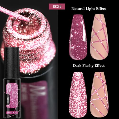 Esmalte decorativo en 12 colores gel purpurina kit delineador reflectante uñas casa 7
