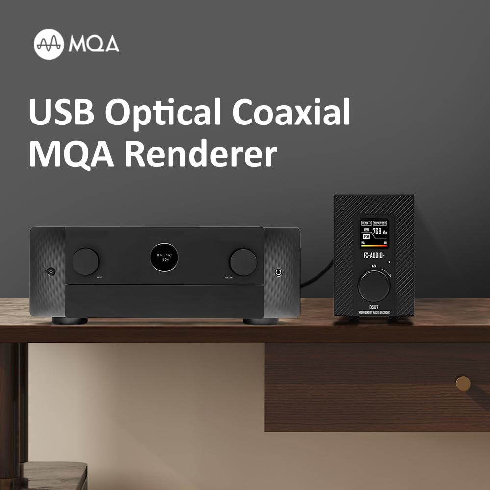 FX-AUDIO- DS07 DAC - ES9068AS XU216 Bluetooth 5.1 HiFi Vollsymmetrischer Decoder 32Bit/768kHz DSD512 Native MQA, mit Fernbedienung