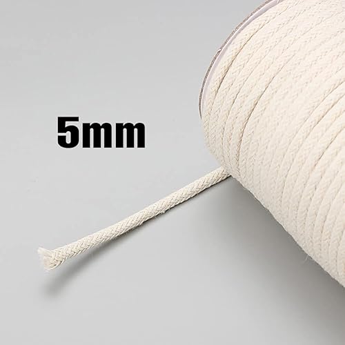 Miniatura 6 de Cuerda de algodón de 0.197 in, cuerda de macramé de 0.197 in x 50 yardas, cuerda de algodón para macramé, hilo de macramé para manualidades,