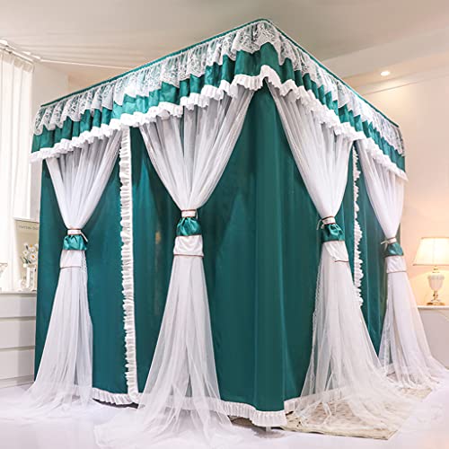 Toldo de cama de 4 postes sofisticado con cortina decorativa para camas queen 2