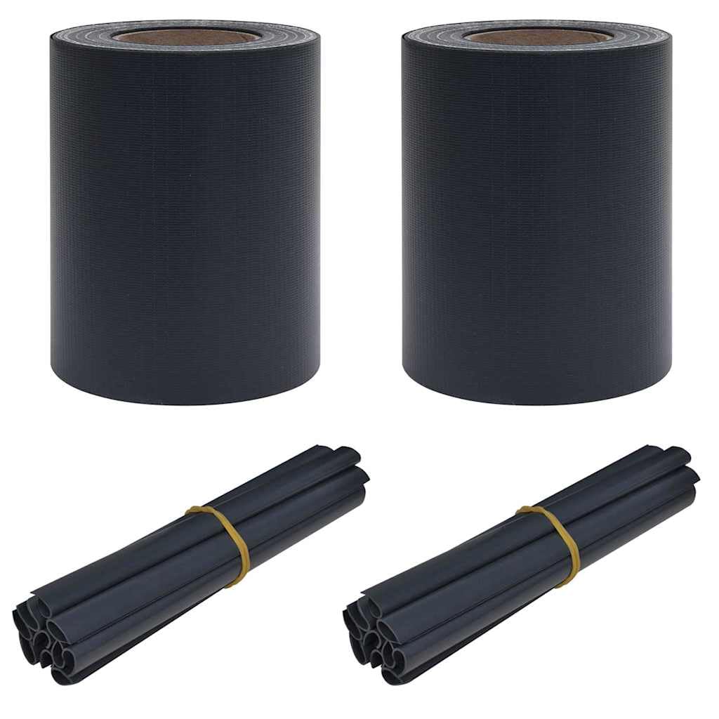 Brise-Vue de Jardin en PVC, Lot de 2, Résistant aux Intempéries, Idéal pour Intimité Extérieure, Brise-Vue Jardin, Paravent Extérieur, Gris Foncé, 35 x 0.19 m