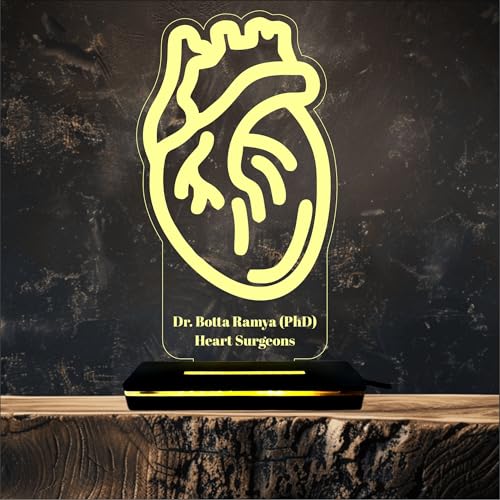 Image of DON'T JUDGE ME CUSTOMISED Doctor Lamp with Doctors Name and Design | Personalized Gift for Doctors (Warm White Color LED Light) (Heart)
