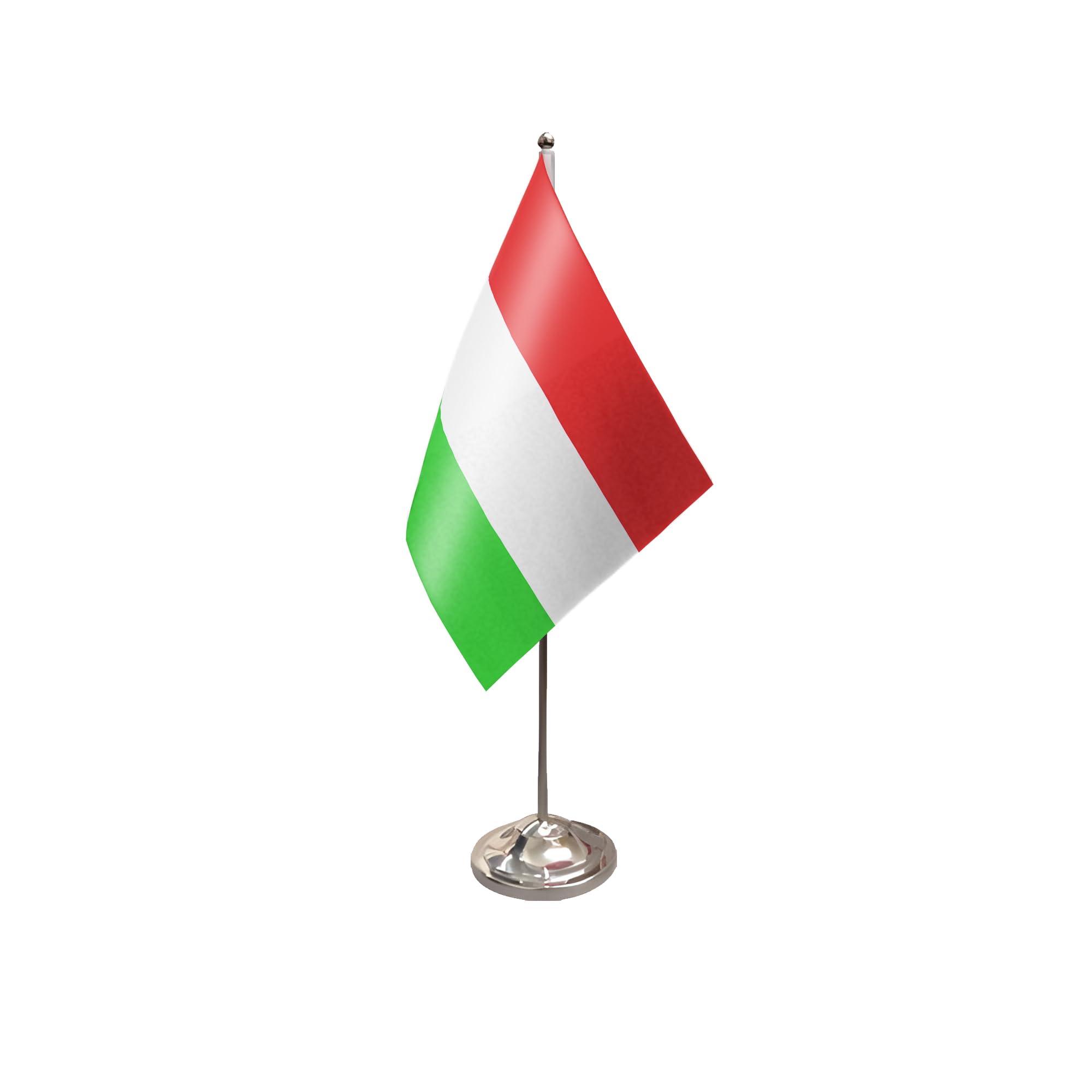 Flagtex Hungary Satin Table Flag With Chrome Pole & Base