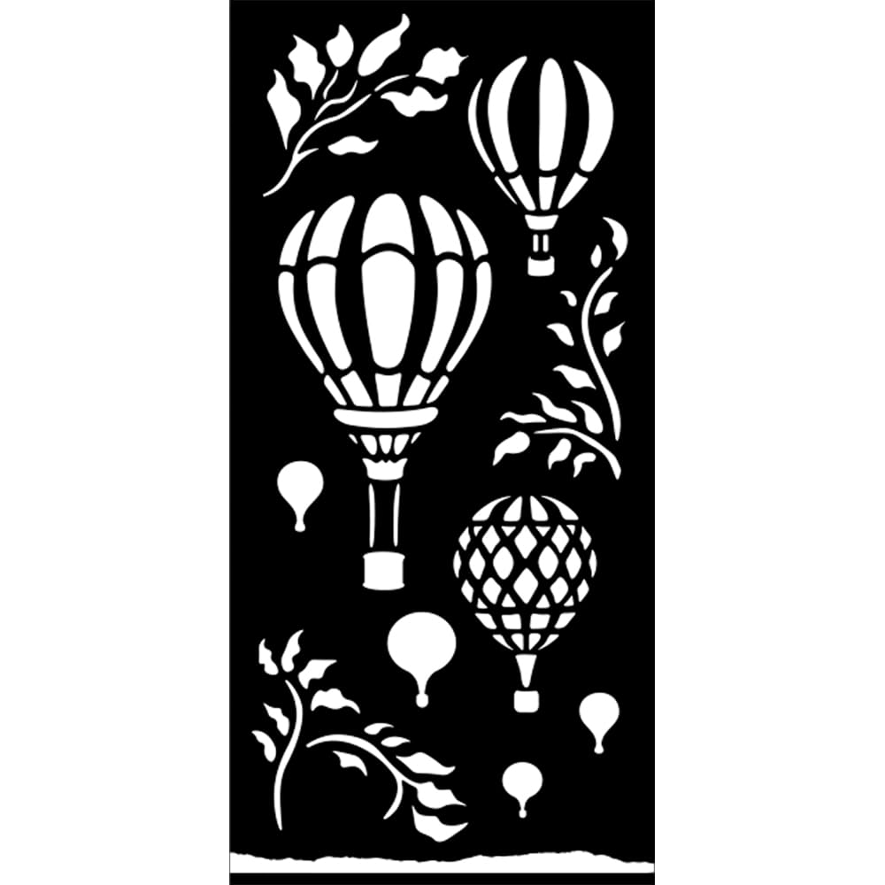 Stamperia - Thick Stencils for Scrapbooks, Albums, Cards, Bullet Journalling, and More, Flexible Material, Easy to Clean, Perfect for Hobbies, Crafts and Gifting (Timeless, Air Balloons)