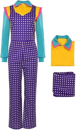 Strange Holly Costume Holly Wheeler Cosplay Top Shirt Overalls Purple Pants Adults Women Strange Halloween Outfits