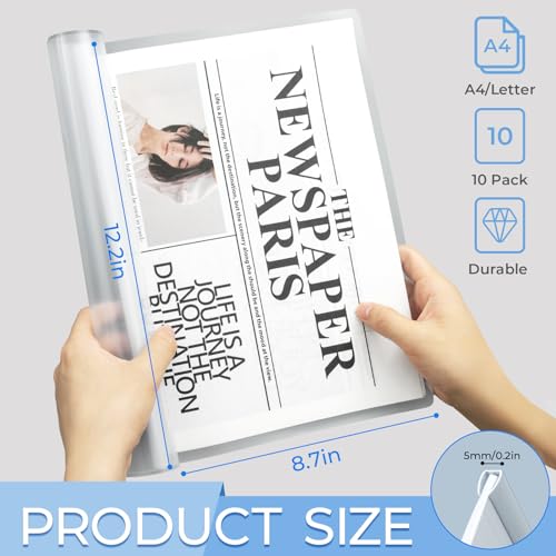 Image of M&G 10 Pack Clear Report Covers with Sliding Bar 5mm