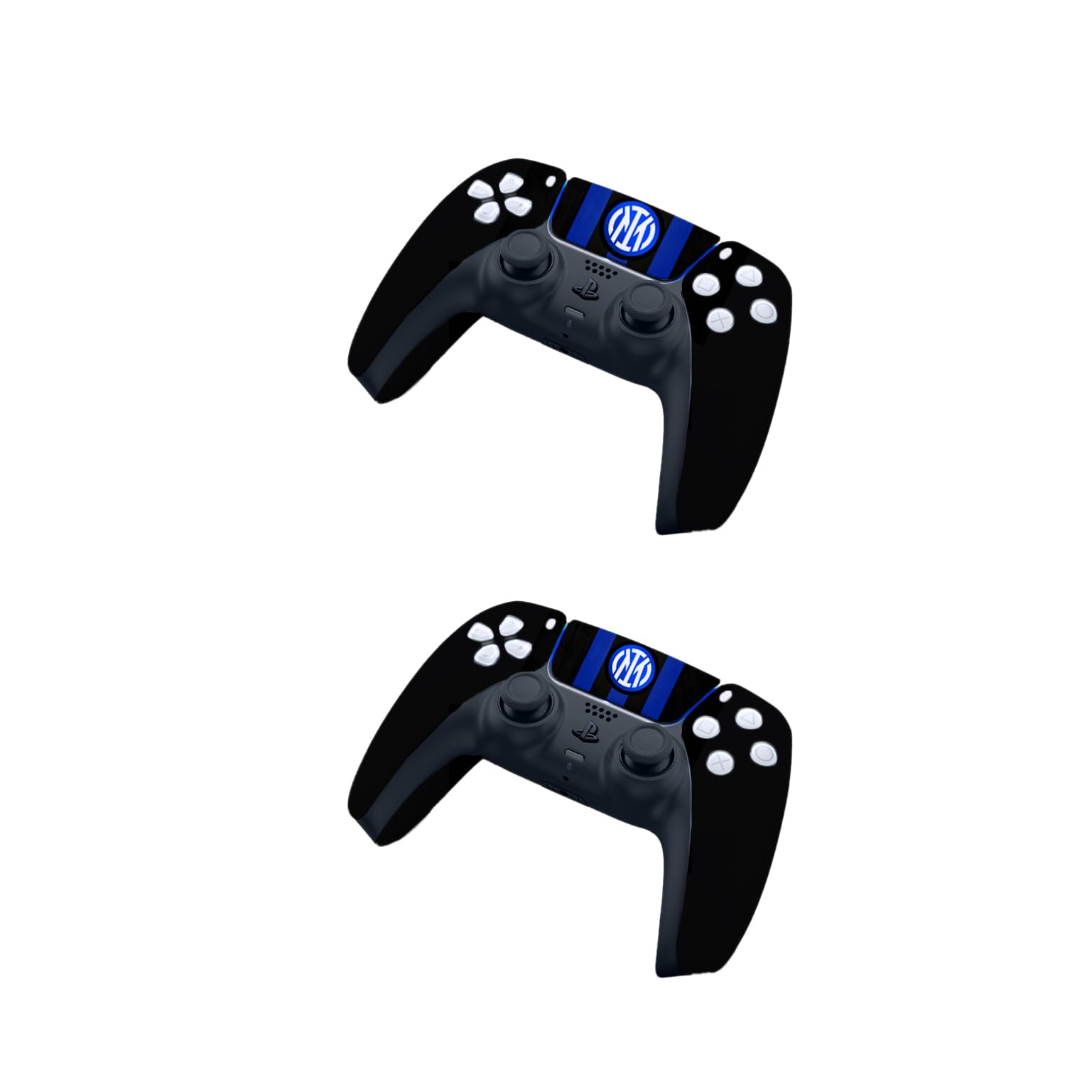 MaD Vision® Extra-Durable Skin Set per PS5 Disc Slim + 5 Paia di Aiming Rings | Pellicola Adesiva in Vinile Opaco per PlayStation 5 + 2 Controllers - per Inter Design