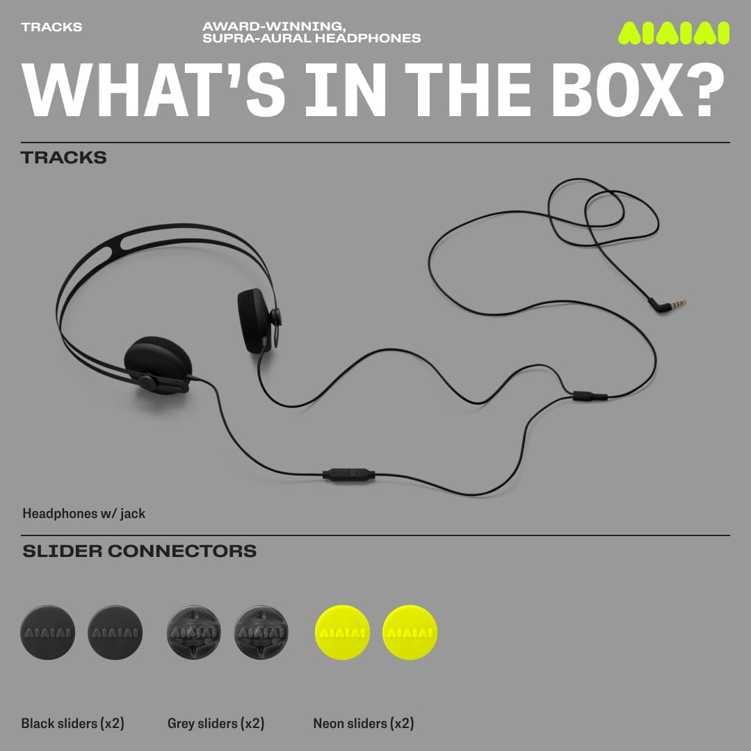 Aiaiai Tracks Auriculares Supra-aurales galardonados con Mini Jack de 3,5 mm, Sonido Full-Spectrum, Control Remoto de un botón con micrófono y Diadema de Aluminio