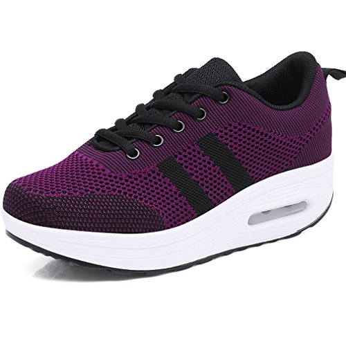 Solshine Damen Chic Plateau Schnürer Sneakers Walkmaxx Schuhe Shape-up...