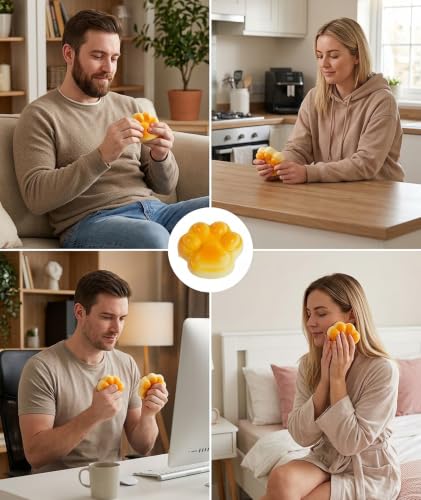Image of 3PCS Taba Squishy Cat Paw, Taba Squishy for Relaxing Sensory Fidget Pinch Family for Kids Cat Paw Squeeze Cute Beautiful Cat Paw (Yellow)
