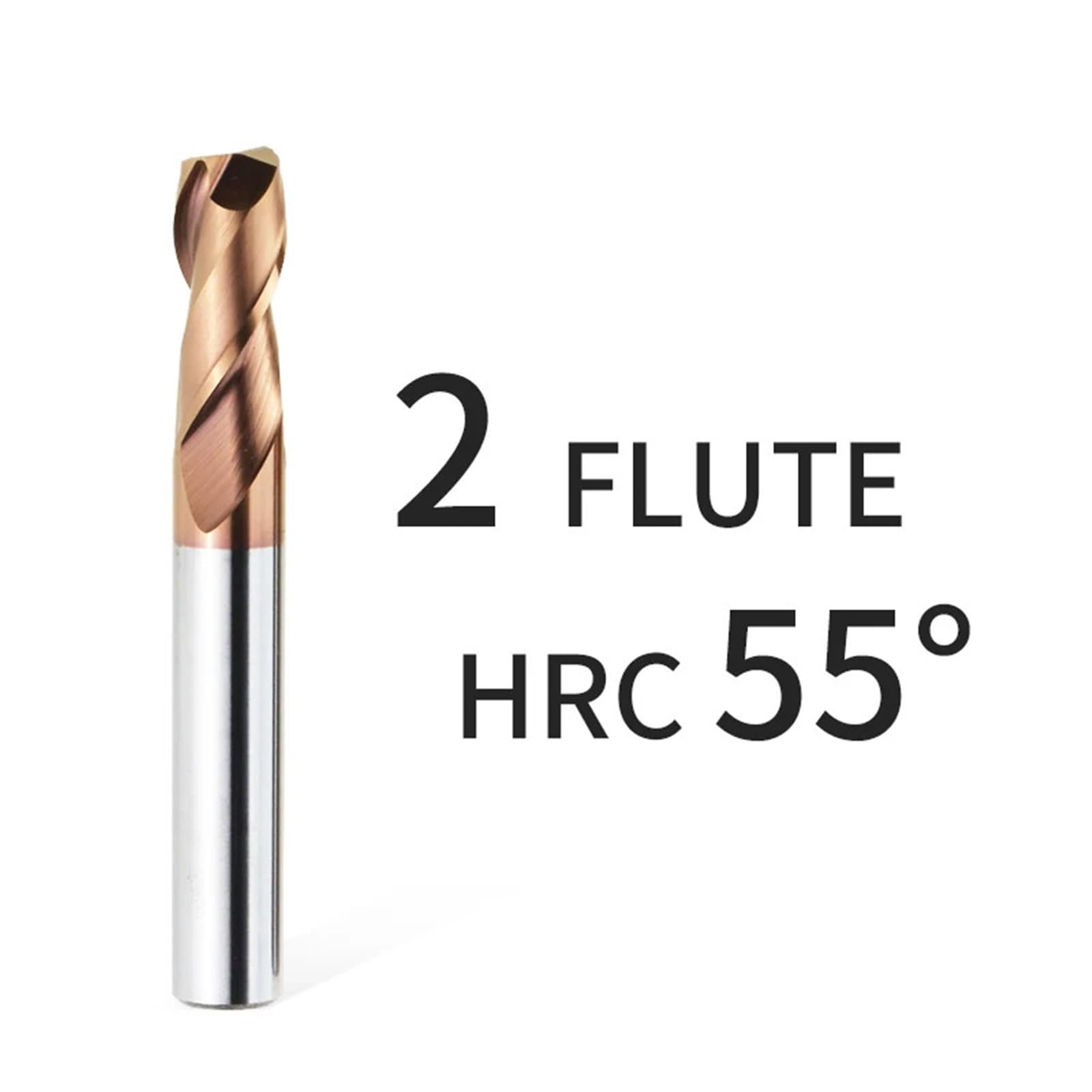 HRC55/65 Hartmetallfräser Flachfräser Metallfräser Wolframstahl-Schaftfräser Wolframkarbid-SchaftfräserFräser(HRC55 2F,D6xD6x75L)