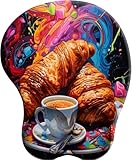 WANGWANGMIAO 3D Alfombrilla de ratón con Soporte para muñeca, Espuma viscoelástica ergonómica,Antideslizante, Almohadilla de muñeca para ratón para computadora -Croissant de Color rapsodia