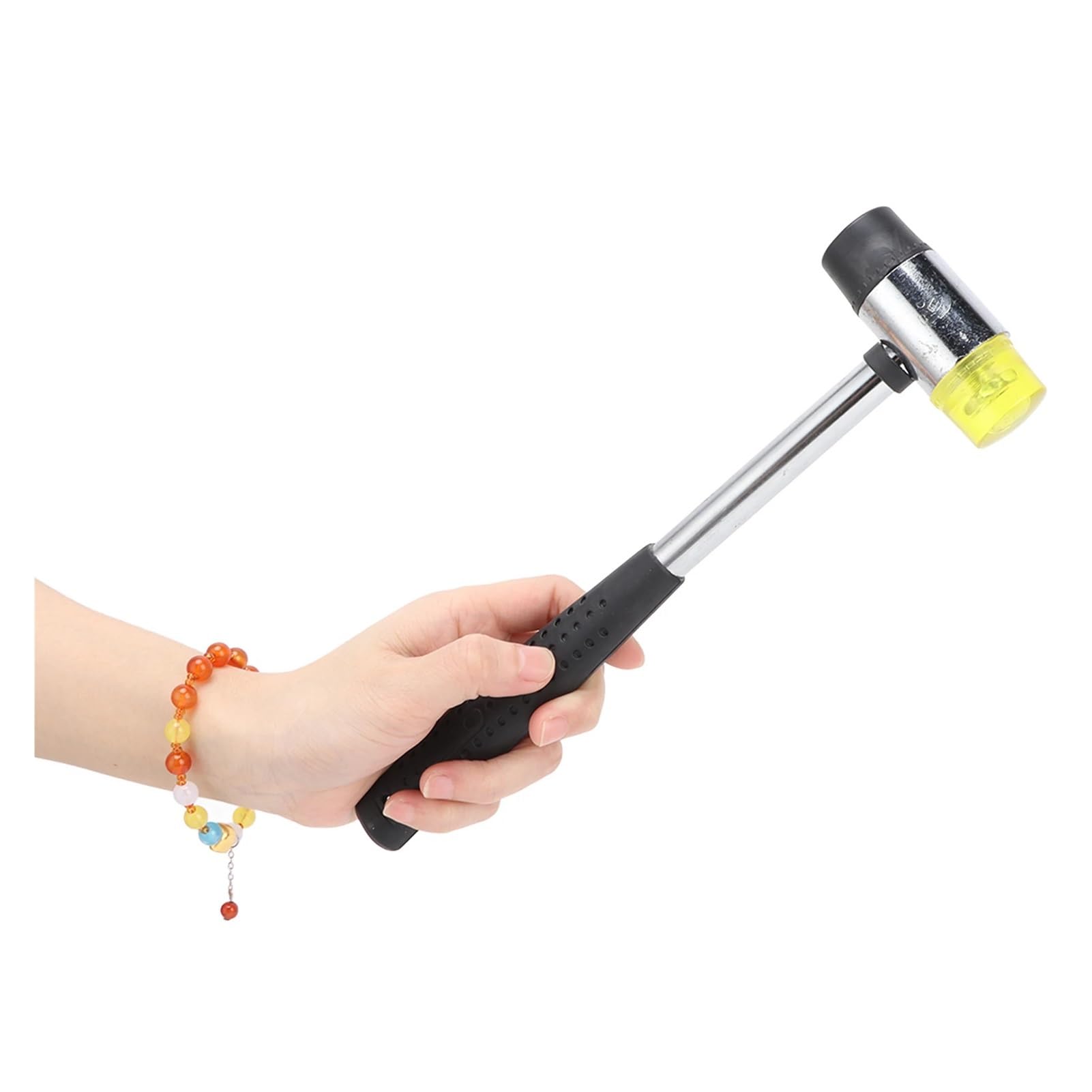 Martillo de goma de instalación | Herramienta manual con mango de tubo de acero, mazo de doble cara(40mm)