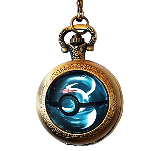 Pokemon Pokeball Pocket Watch Anime Pokemon Go Pikachu Pokemon Locket Wtach Necklace (Style7)
