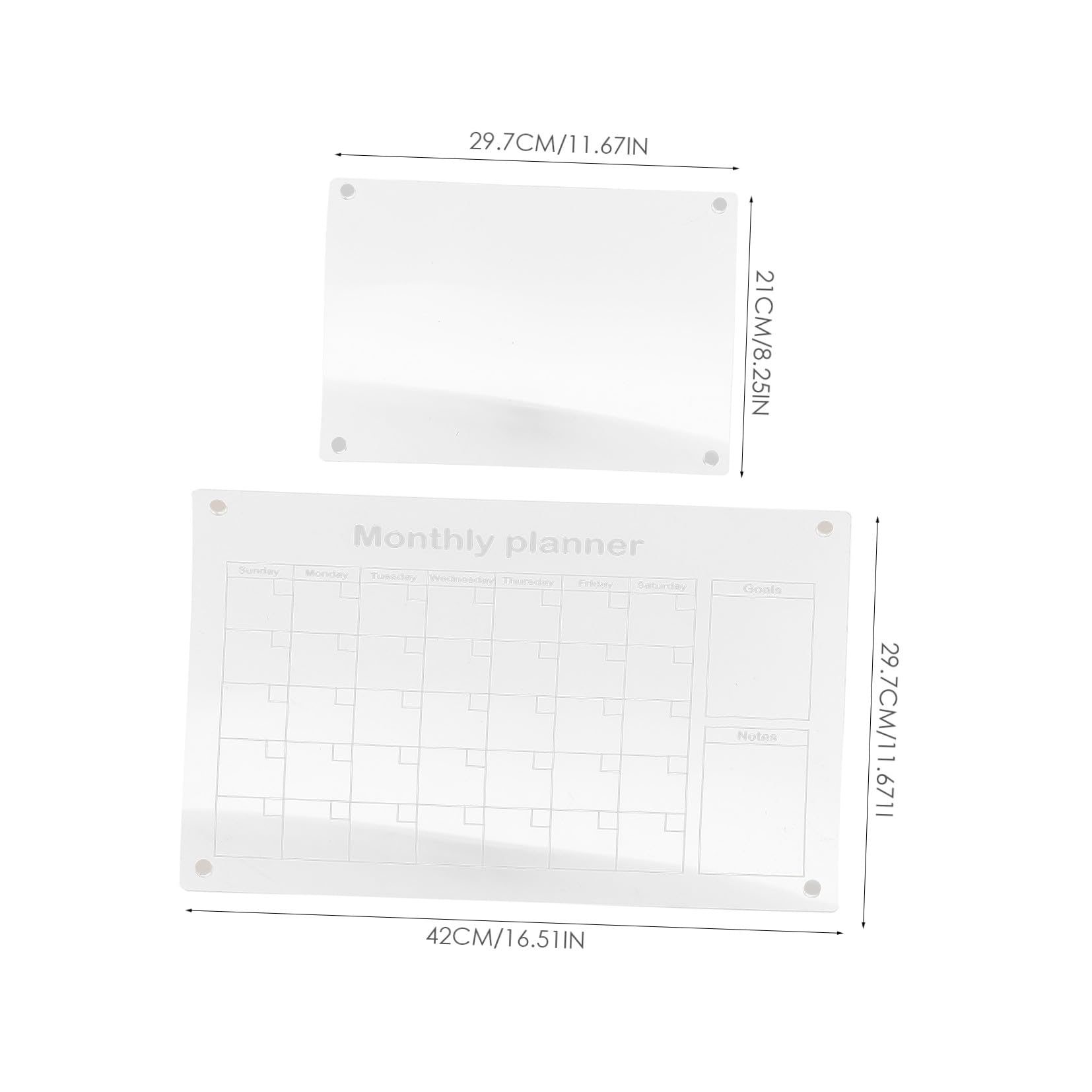 PLAFOPE Magnetischer Acryl Kühlschrankplaner mit Whiteboard Markern Abwischbar Trocken Wiederverwendbar Praktische Monatsübersicht für Notizen und Erinnerungen im Haushalt und Büro