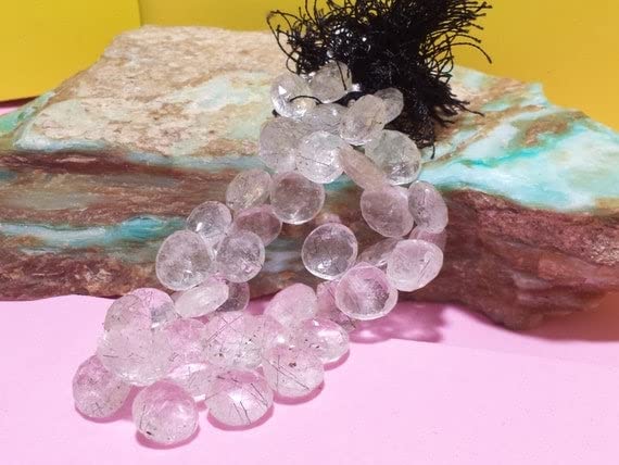 Quartz tourmaliné perles facettées dégradées pour éviter les tris complexes - 3