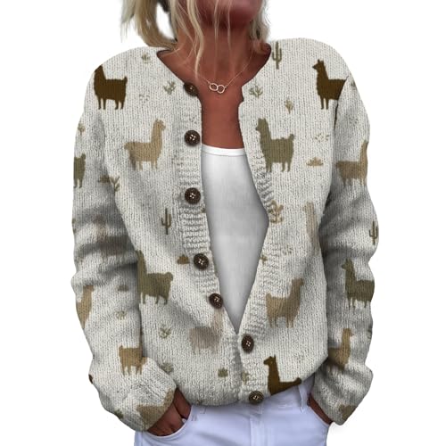 Oversized Animals Cardigan Sweaters for Women...