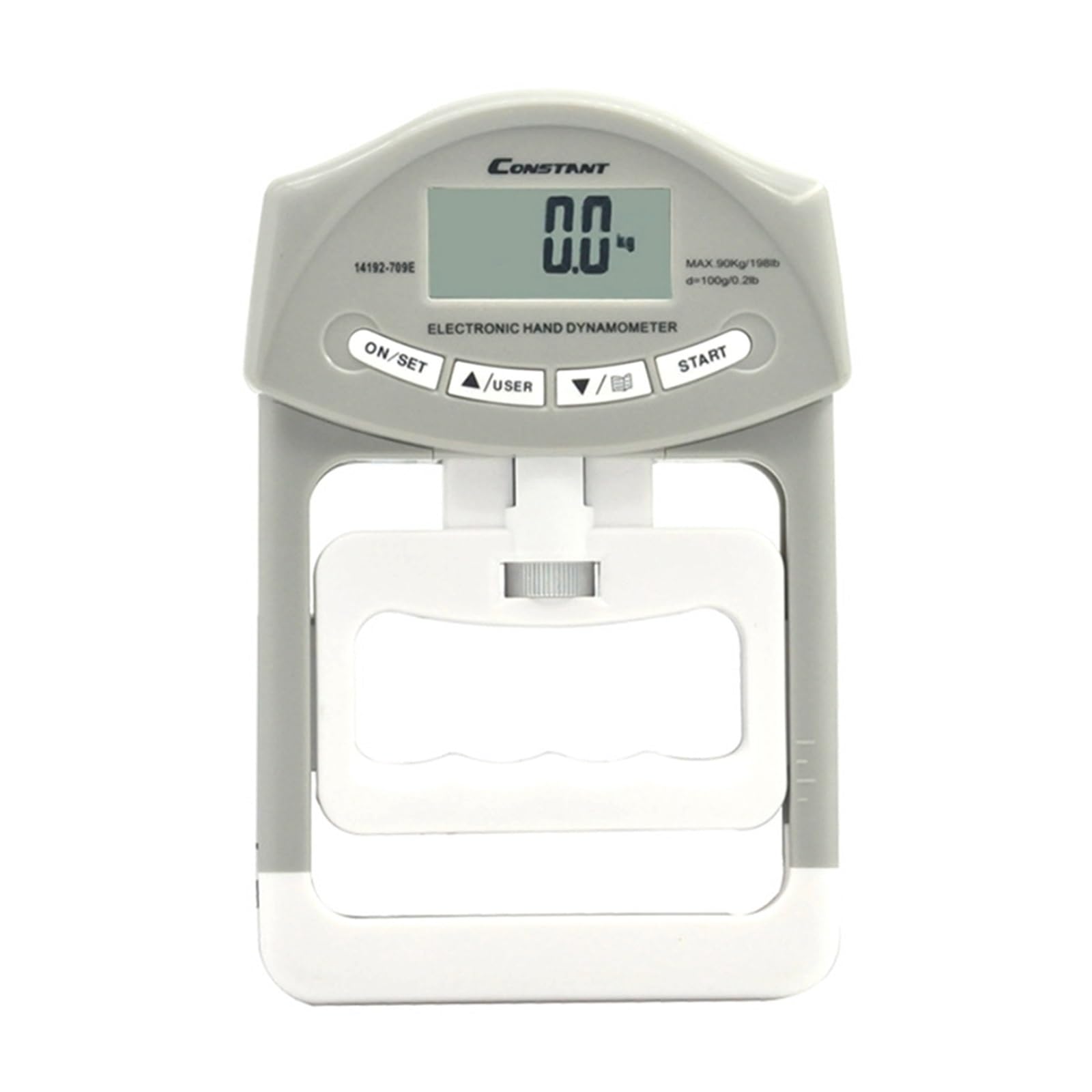 Compteur de force de préhension dynamomètre à main numérique testeur de force de préhension 300Lb écran LCD dynamomètre de poignée électronique Dinamometro (Color : Gray, Size : 1)