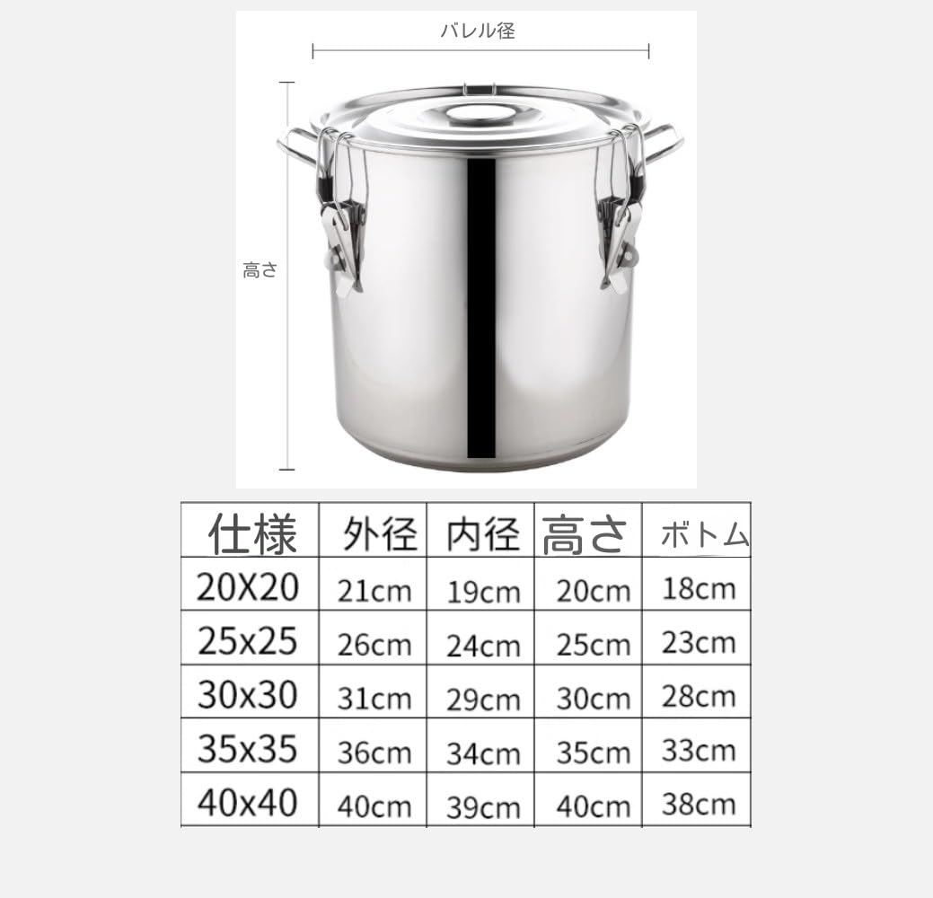 Amazon | Jiixzao寸胴鍋 IH寸胴鍋 業務用 ステンレス ステンレス鍋 蓋