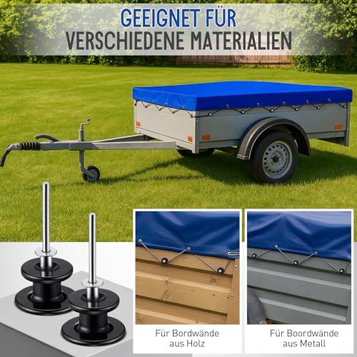 Enhon 30 Stück Planenknöpfe mit Rundhaken und Blindnieten – Robuste Befestigungshaken zur sicheren Netz- und Planenbefestigung an PKW-Anhänger, Bordwand und Abdeckplane