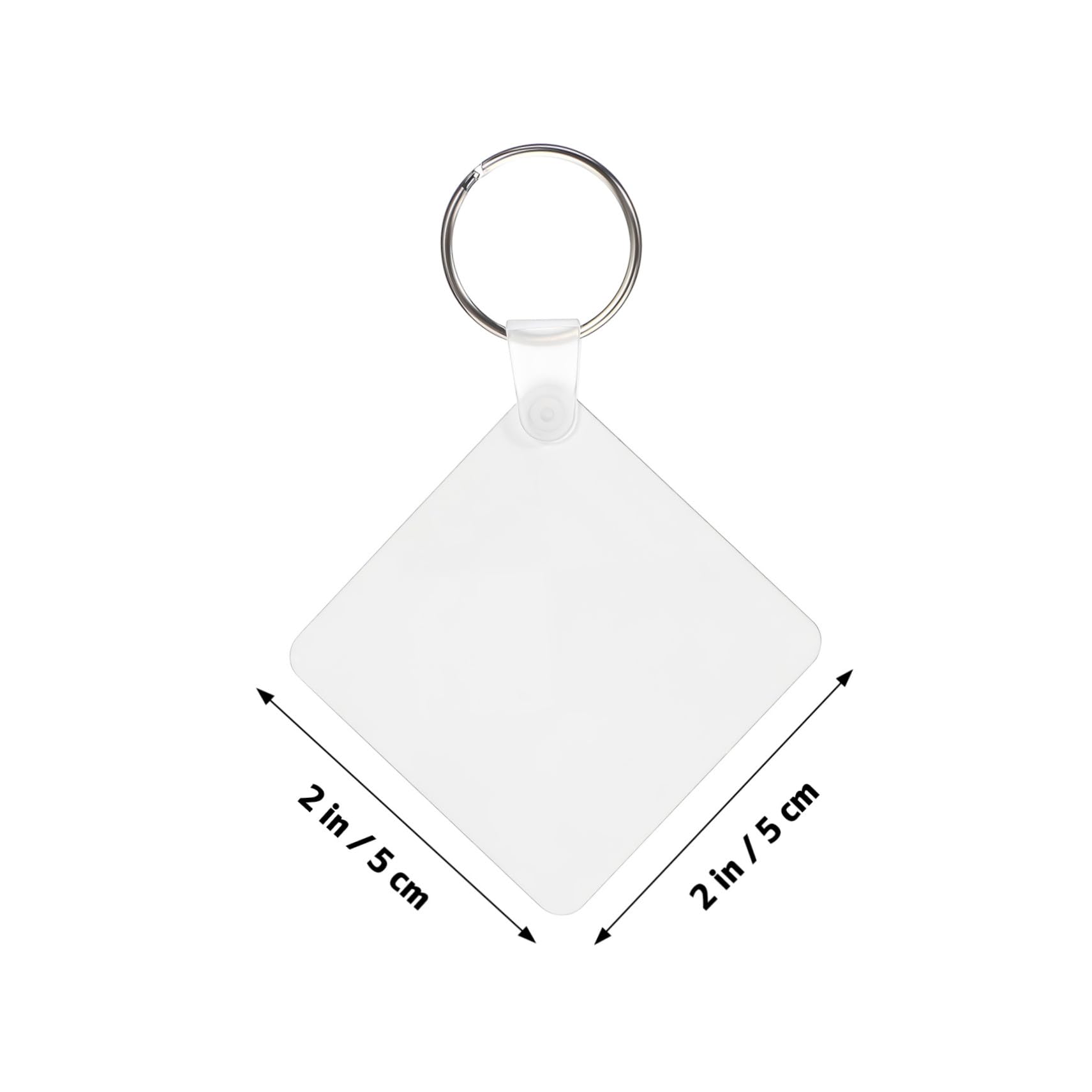 POPETPOP Llaveros Cuadrados y Doble Cara Set de 40 para Sublimación de Acrílico con Acabado Mate Ideales para Manualidades y Uso en Bolsos