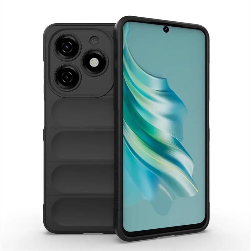 OneLike Shockproof Airbag Design Rubber Cover Heavy Duty Ultra Slim Soft Back Cover for Tecno Spark 20 / Tecno Spark 20C - Black (B0D3VLG72P) Amazon Price History, Amazon Price Tracker