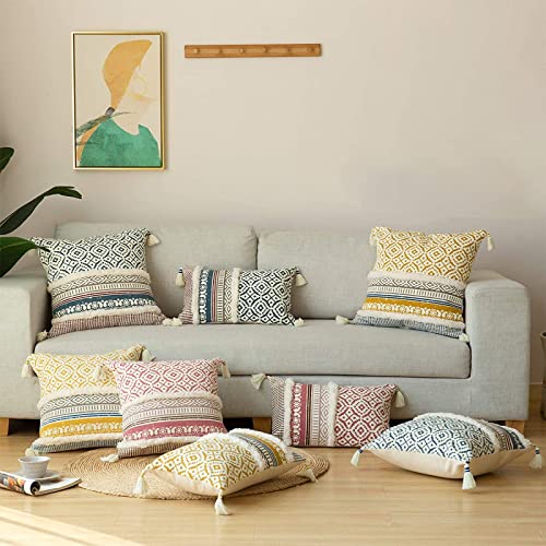 Blue Page SQ1041-YELLOW Boho Tufted Decorative Throw Pillow Covers thumb #5