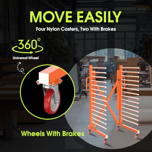 Image of MOOFI 15-Shelf Door & Cabinet Door Paint Drying Rack-Heavy-Duty Metal Rack for Painting,Staining & Curing Doors,Cabinet Doors,Trim & Wood Panels- Space-Saving Drying System for Shops & Remodeling Pros