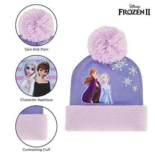 Disney Girls' Frozen Winter Hat and Kids Gloves Set, Elsa and Anna Beanie for Ages 4-73