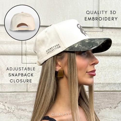 Image of Vintage Fashion Trucker Hat | Men & Women | Trendy Cute Retro Red Caps for Country & Western | Camo Fur Cotton | Snapback