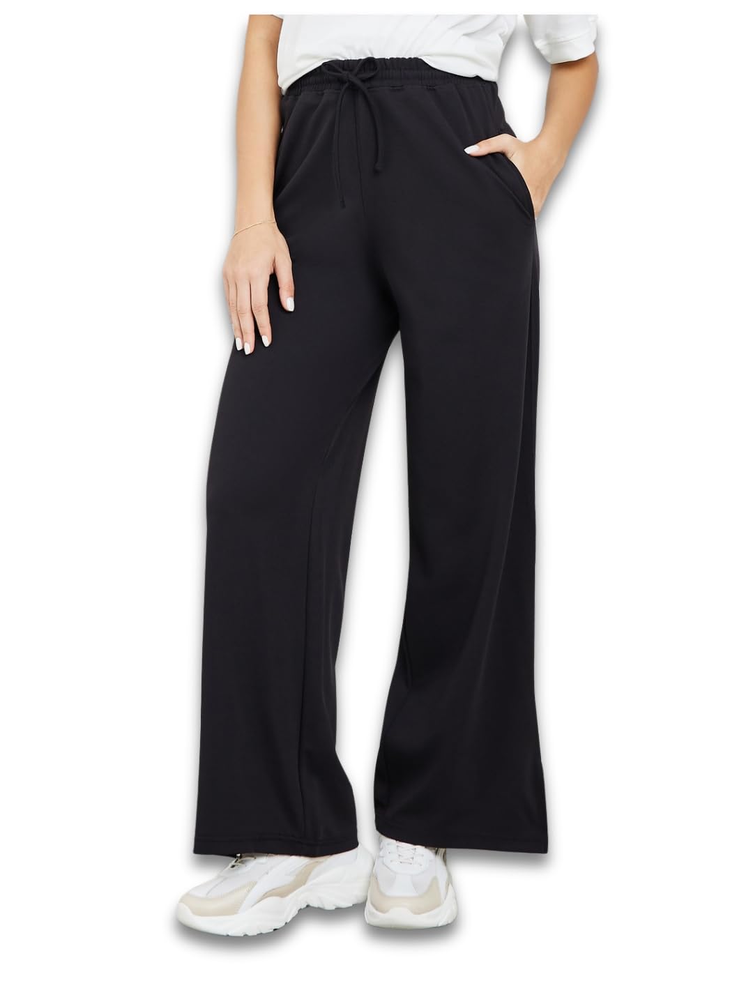 Libas Women Track Pants | Mid-Rise Cotton Joggers & Flared Styles | Loose-Fit Comfort for Lounge, Travel Soft Fabric & Easy Wash in neutral