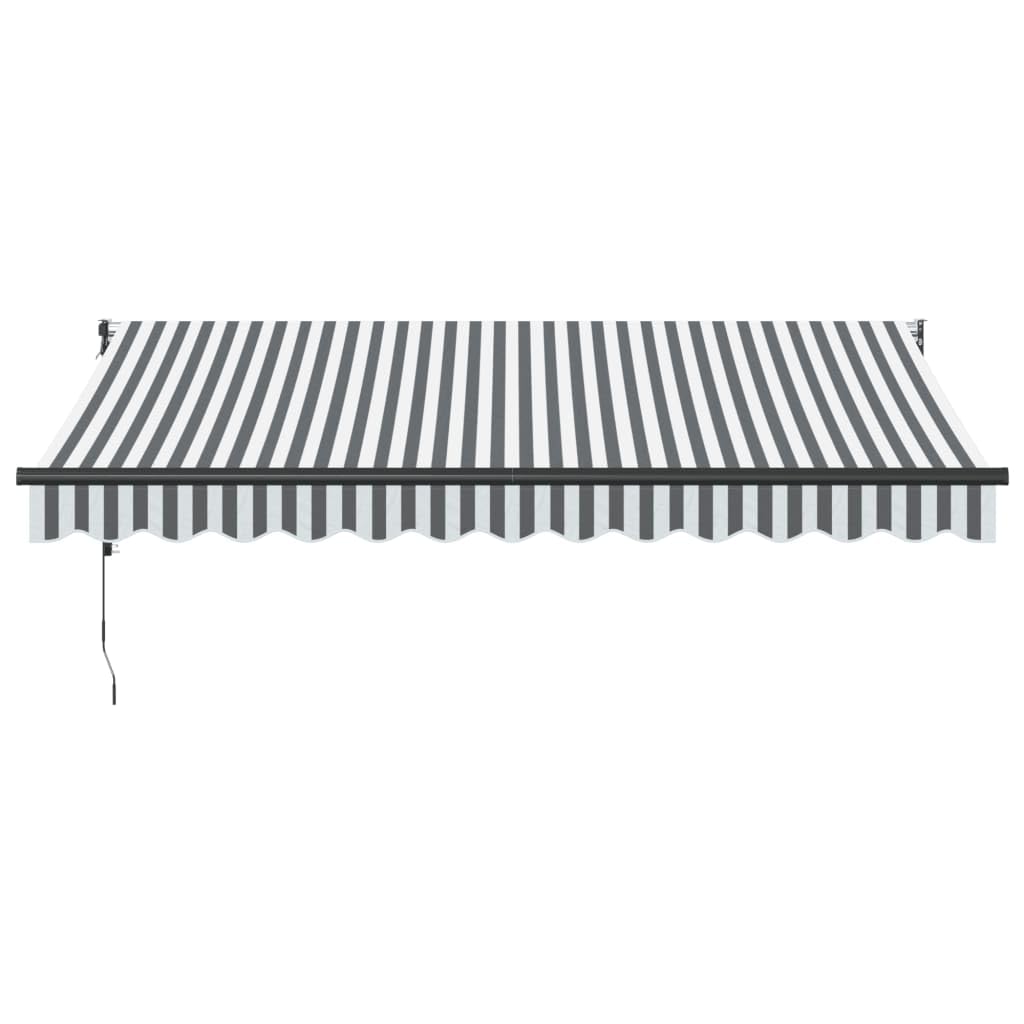 Gecheer Tenda Retrattile Antracite e Bianca 3,5x2,5m Tessuto/Alluminio,Tenda,da Sole,Retrattile,Tenda da Sole per Balcone,Esterno,Patio,Tenda Balcone,Tenda Esterno Sole,Tenda da Sole a Muro,P3216119