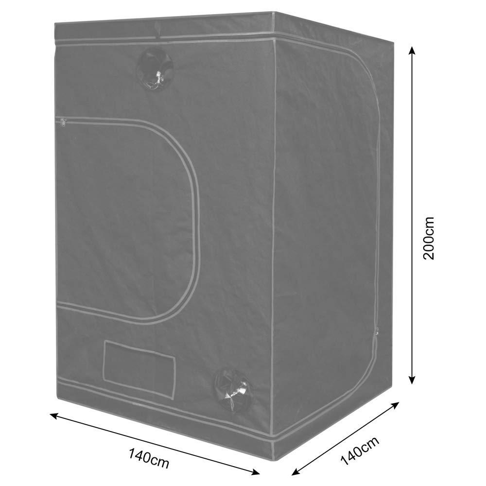 140 x 140 x 200cm Grow Box Tent Intérieur Serre Cabinet d'élevage Hydrophonics Kingpower