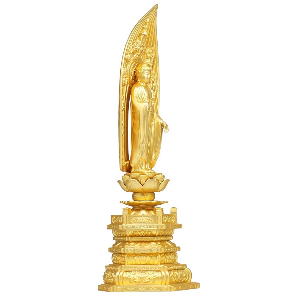 Yahoo!オークション - 錵 仏教美術 木彫 阿弥陀如来像 33.5cm 鍍金 仏