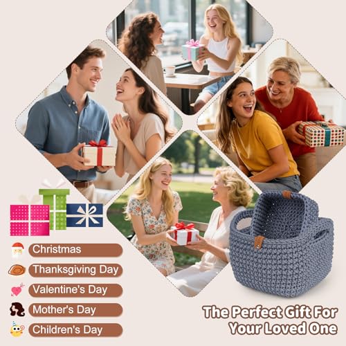 Image of Aeelike 27PCS Crochet Basket Kit for Beginners (L&S), Complete Crocheting Basket for Storage, Knitting Starter Set with Instruction, Beginner Crochet Kit Crocheting Gift for Home Decor
